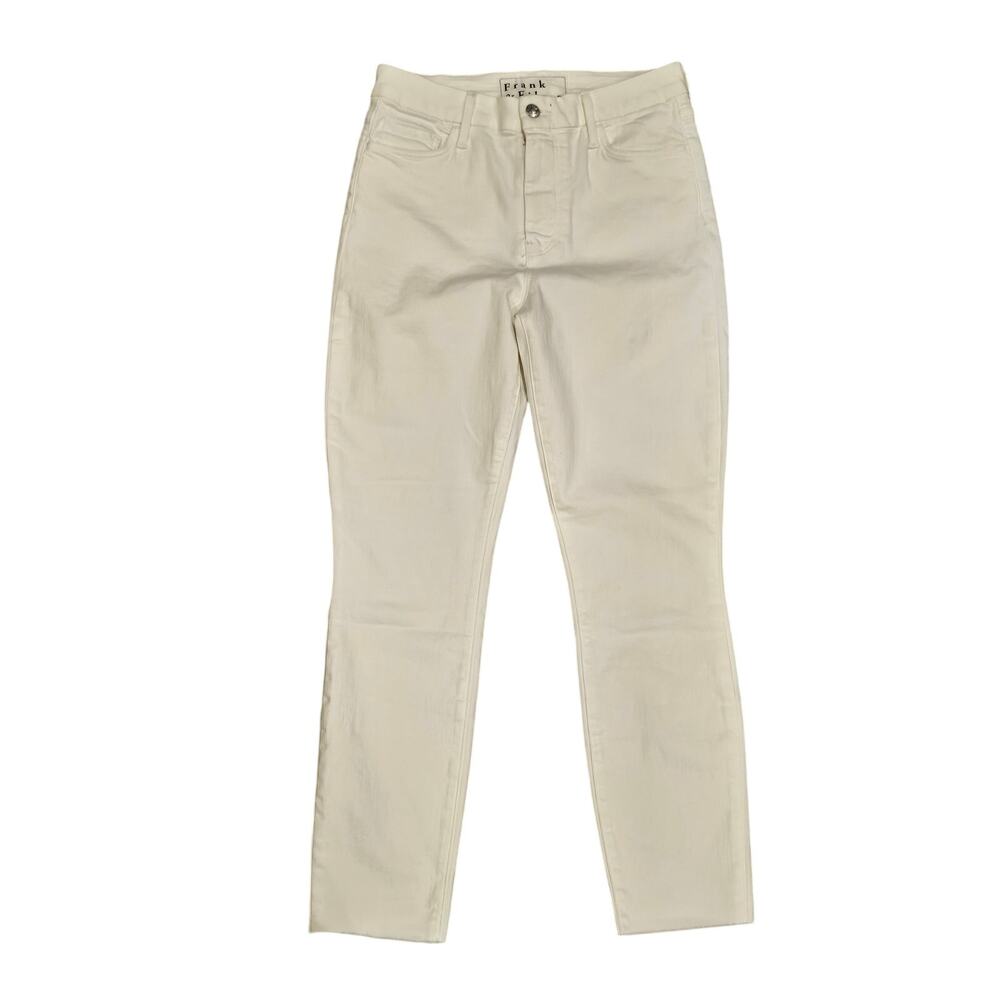 Frank & eileen Sligo white skinny jeans crop raw hem womens 29 coastal prep
